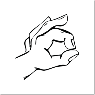 Cartoon Hand OK Symbol Posters and Art